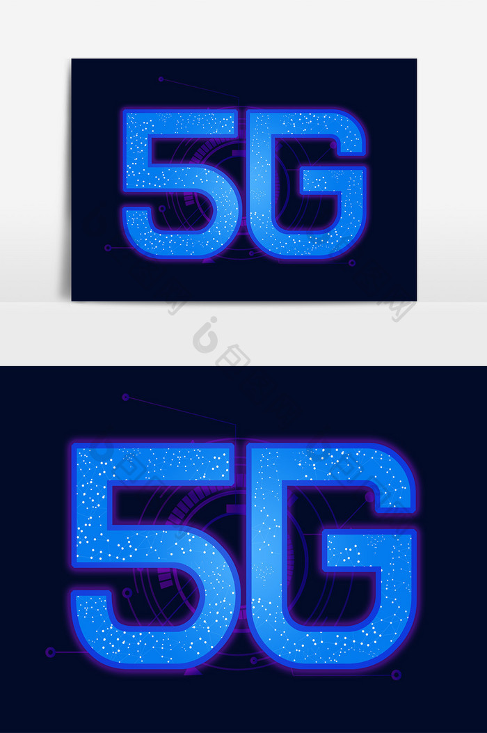 蓝色创意艺术字5G