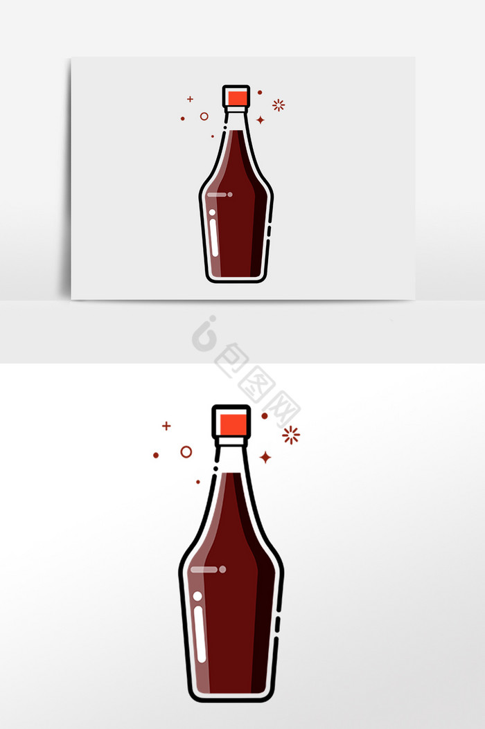 调味品蘸料海天酱油插画图片