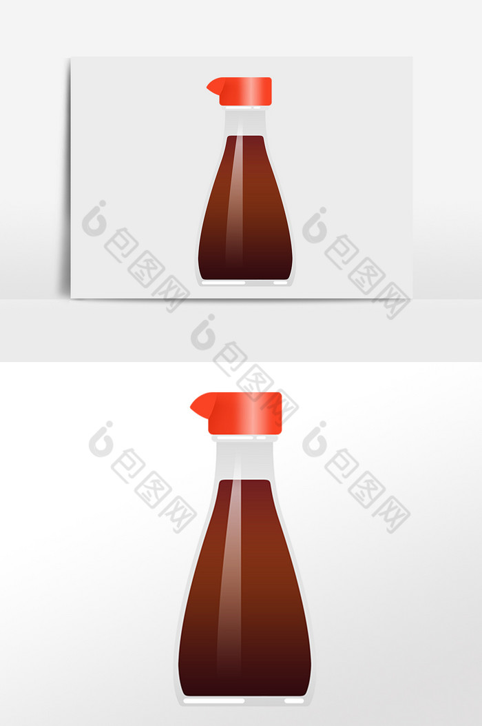 调味品蘸料瓶装酱油插画图片图片