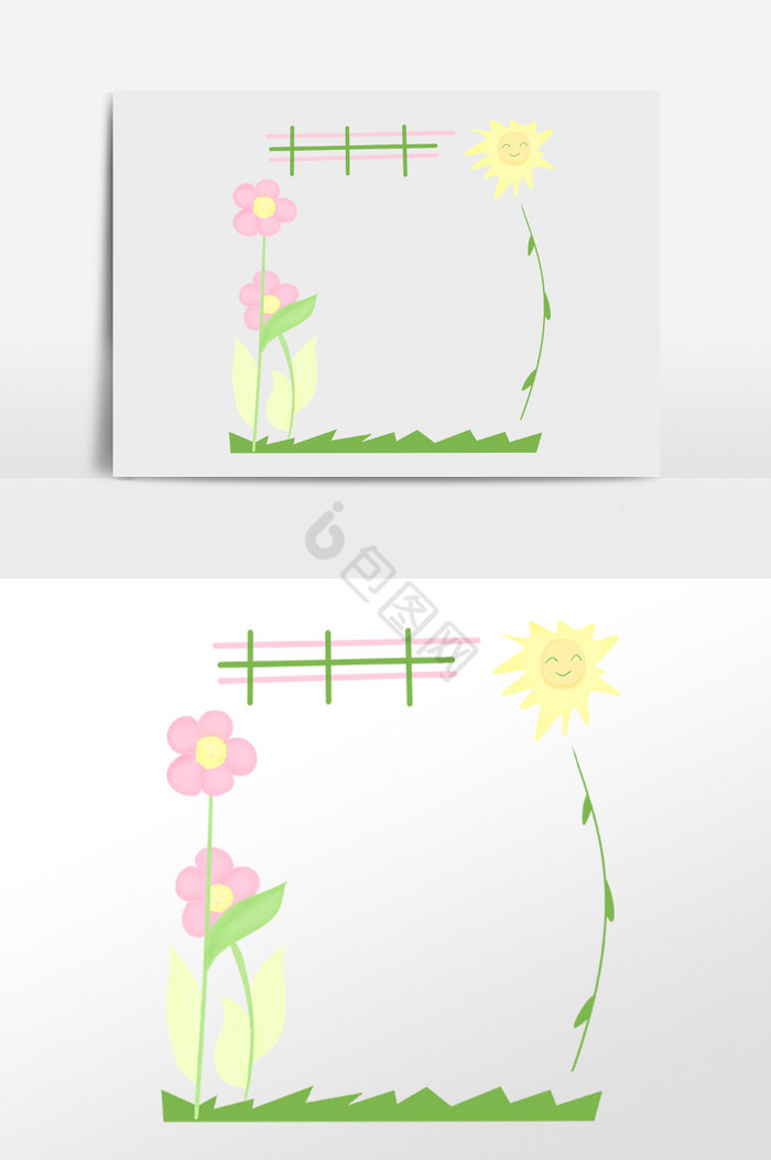 植物花朵装饰边框插画图片
