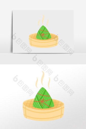 手绘端午节传统美食热粽子插画图片
