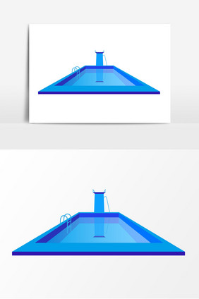 2.5D简约平行透视多动能游泳馆素材