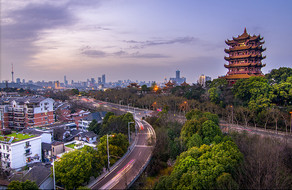 武汉黄鹤楼夕阳摄影图片