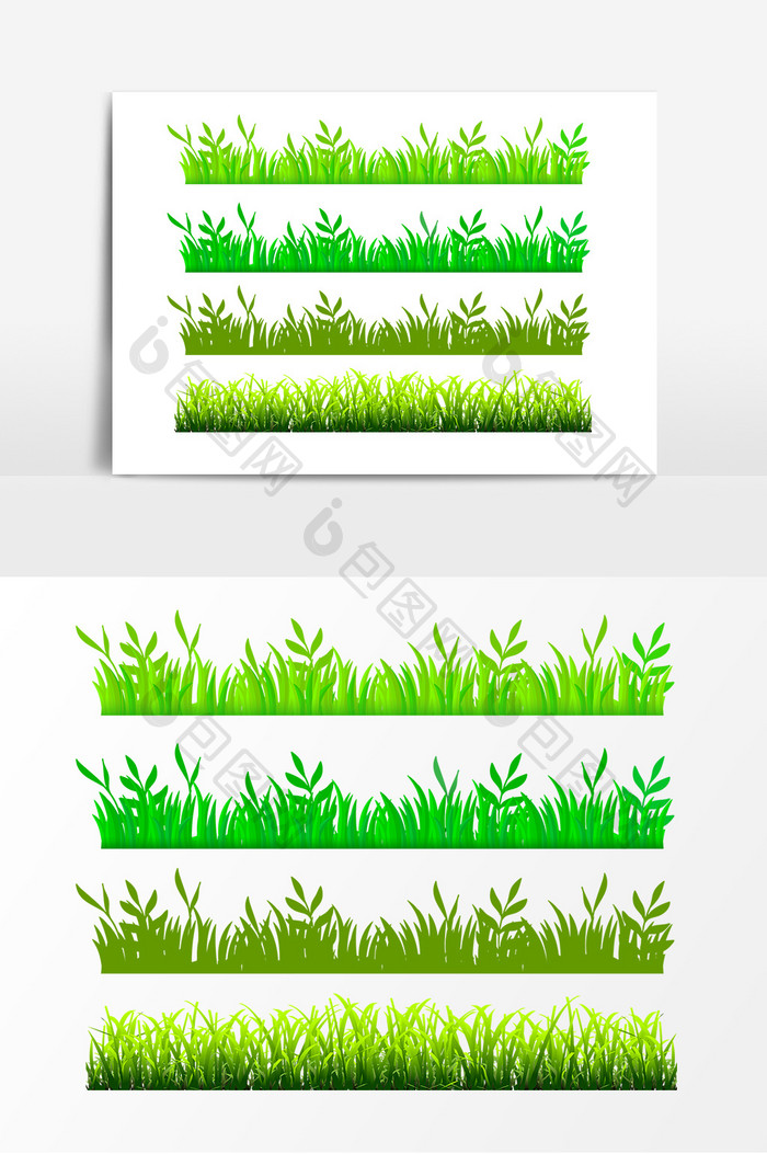 绿色小草草丛设计元素