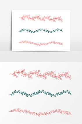植物装饰分割线设计元素