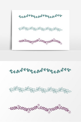 彩色植物分割线设计元素