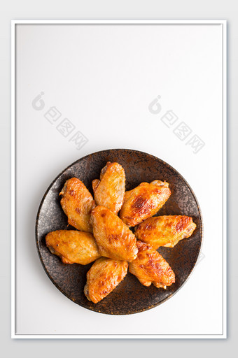 高清美食鸡翅中竖构图摄影图片
