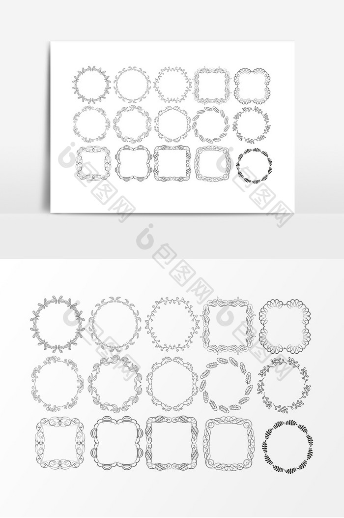 花纹边框相框装饰元素