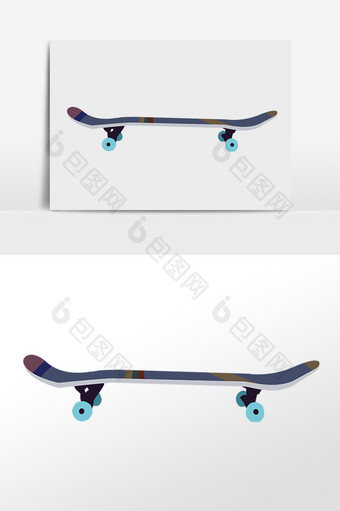手绘滑板车快乐滑板玩具滑板插画图片