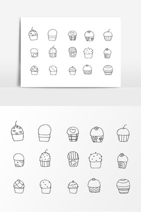 纸杯蛋糕图案设计元素
