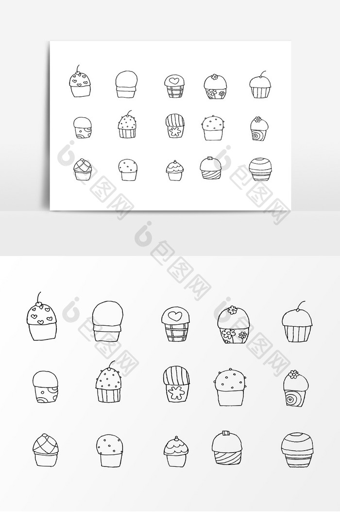纸杯蛋糕图案设计元素