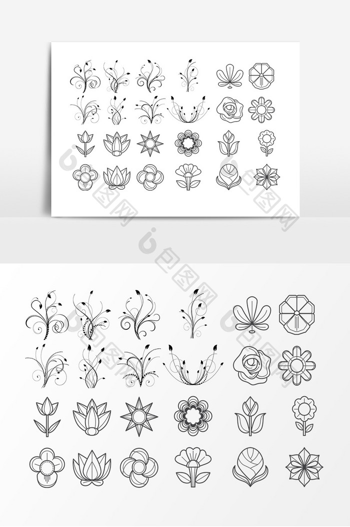 植物花朵图案设计元素