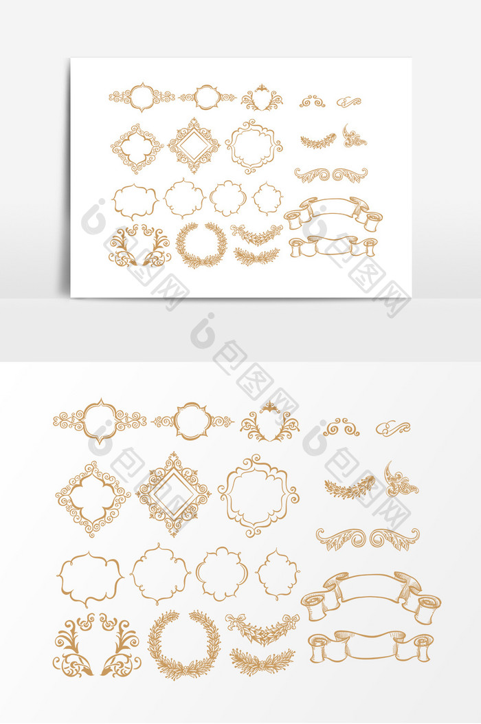 花纹装饰边框标签设计元素