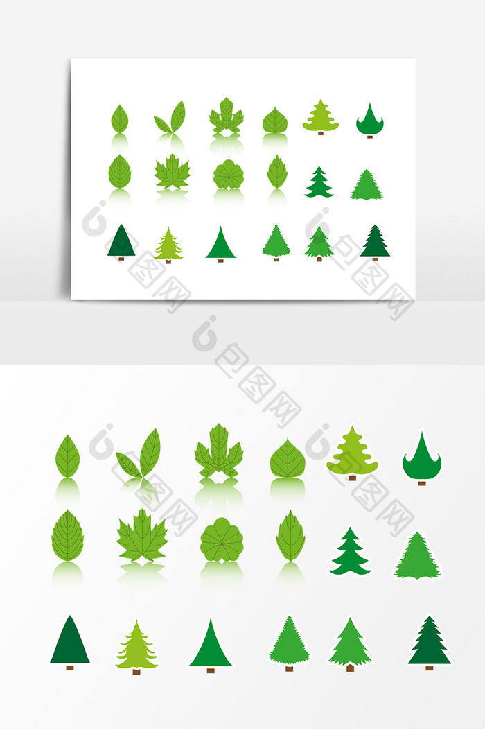 绿色树木树叶设计元素