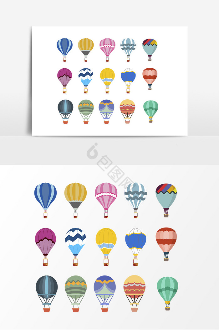 彩色漂浮热气球图片