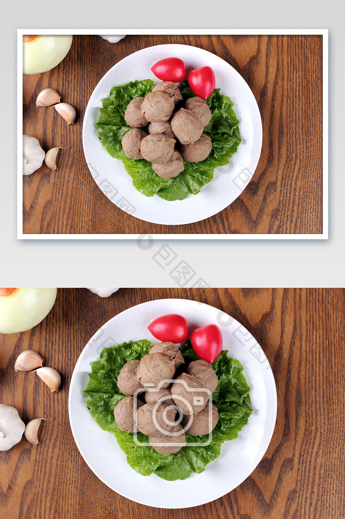 高清新鲜食材牛肉丸子摄影俯视图片图片