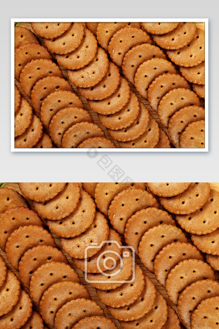 美食零食圆形饼干高清摄影俯视图