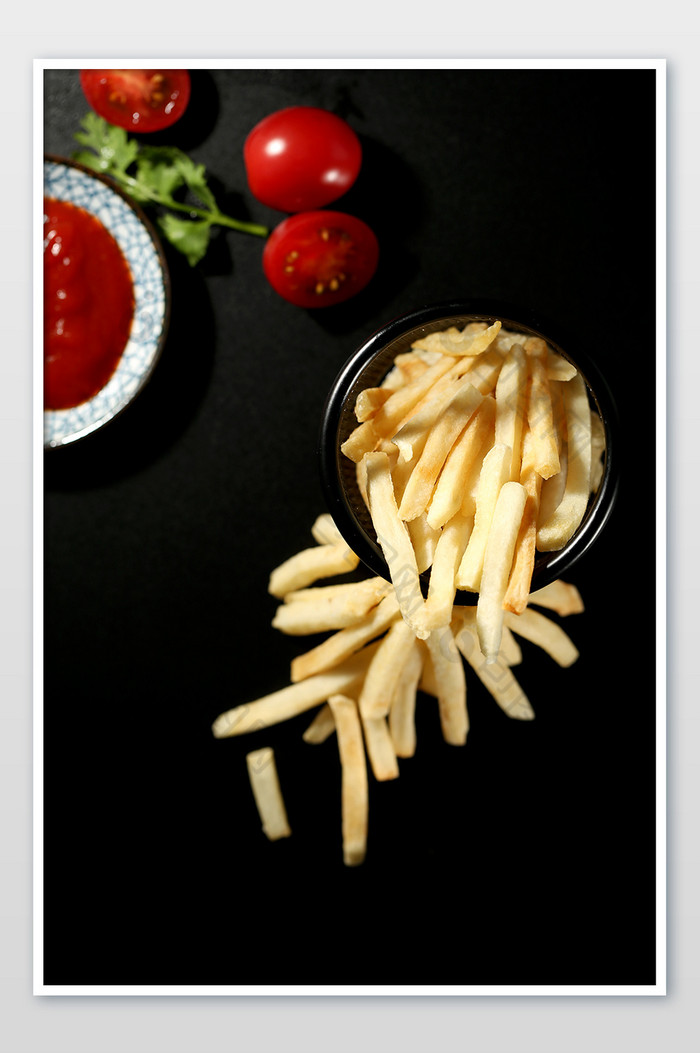 西式美食炸薯条高清摄影俯视图图片图片