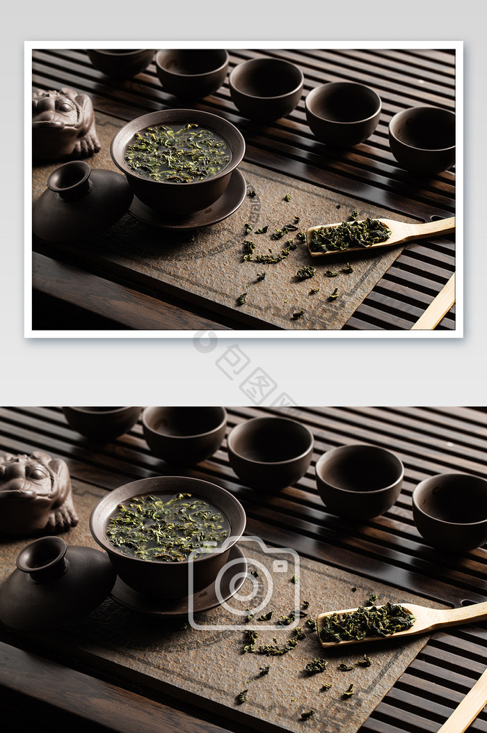 中式茶道中国风铁观音茶叶静物摄影图