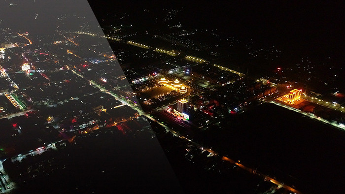航拍夜晚城市4K视频