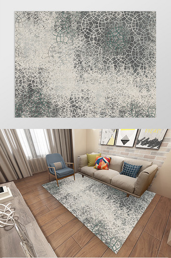 北欧土耳其风格纹理客厅卧室酒店地毯图案图片