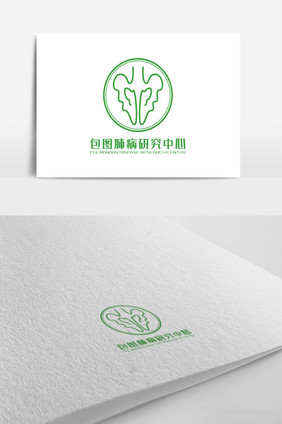 绿色肺部医疗研究中心logo设计