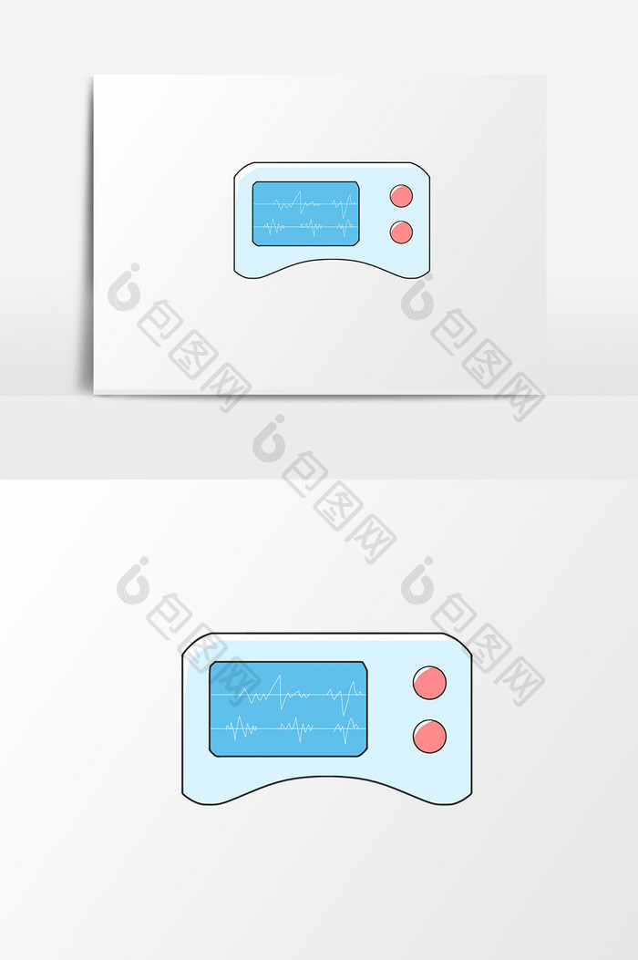 手绘卡通护士节心电仪