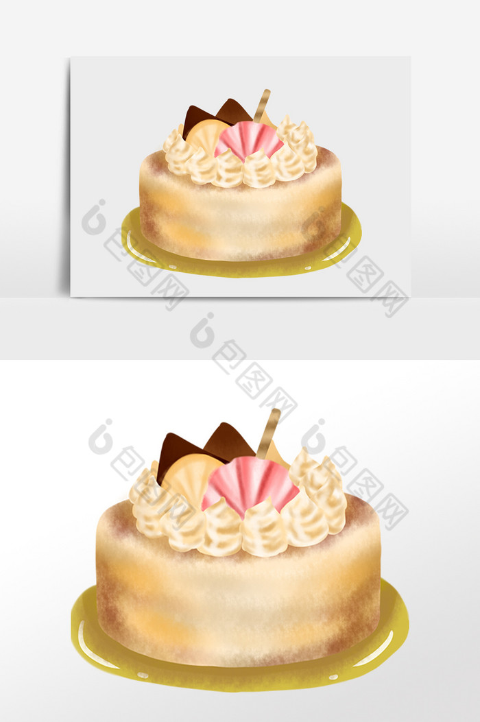 庆祝生日快乐大蛋糕插画图片图片