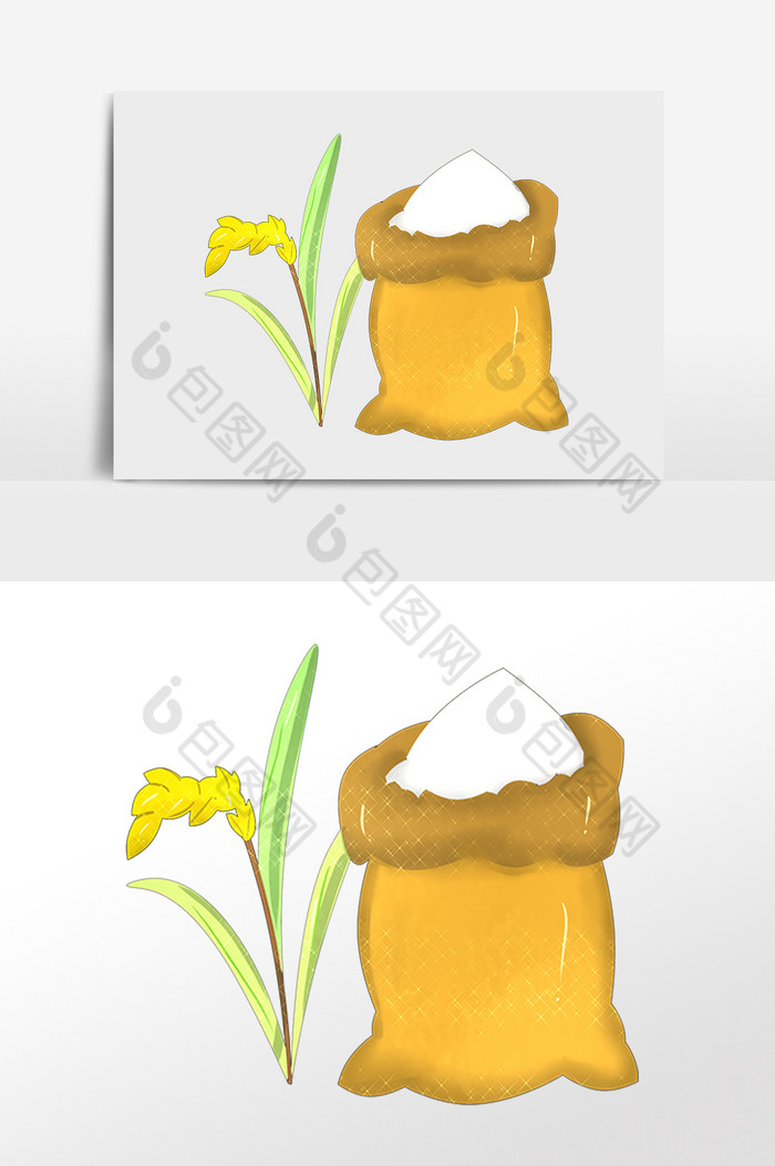 一袋面粉麦穗麦子食物插画图片图片