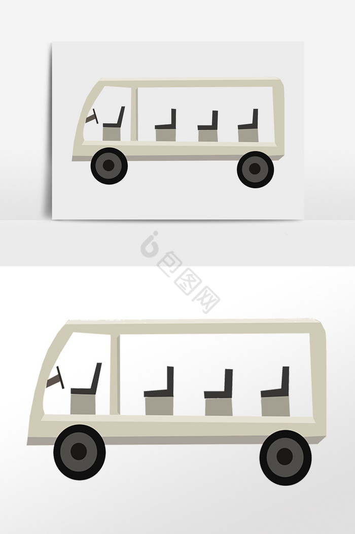 交通工具车辆游览车插画图片