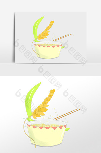 手绘粮食麦穗麦子食物插画图片