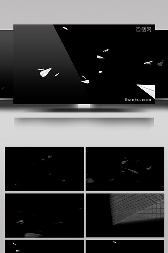 2款黑白纸飞机动画带通道特效元素素材视频图片