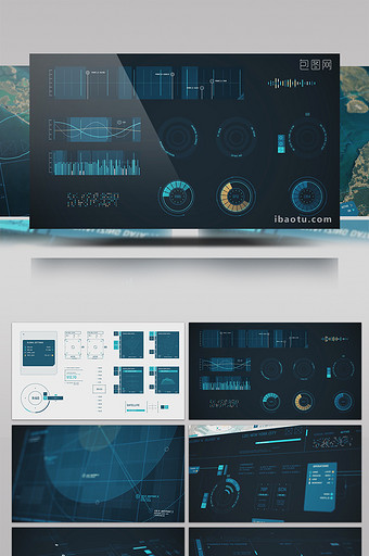 4K网络科技HUD元素合集包AE模板图片