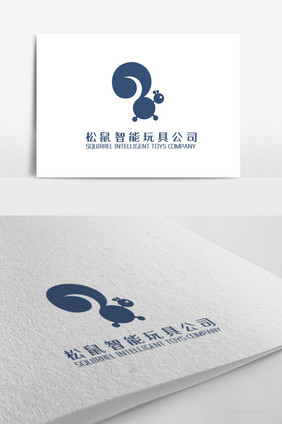 卡通风格松鼠主题玩具公司logo