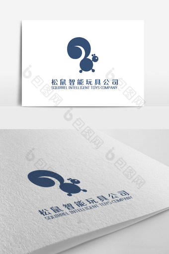 卡通风格松鼠主题玩具公司logo图片