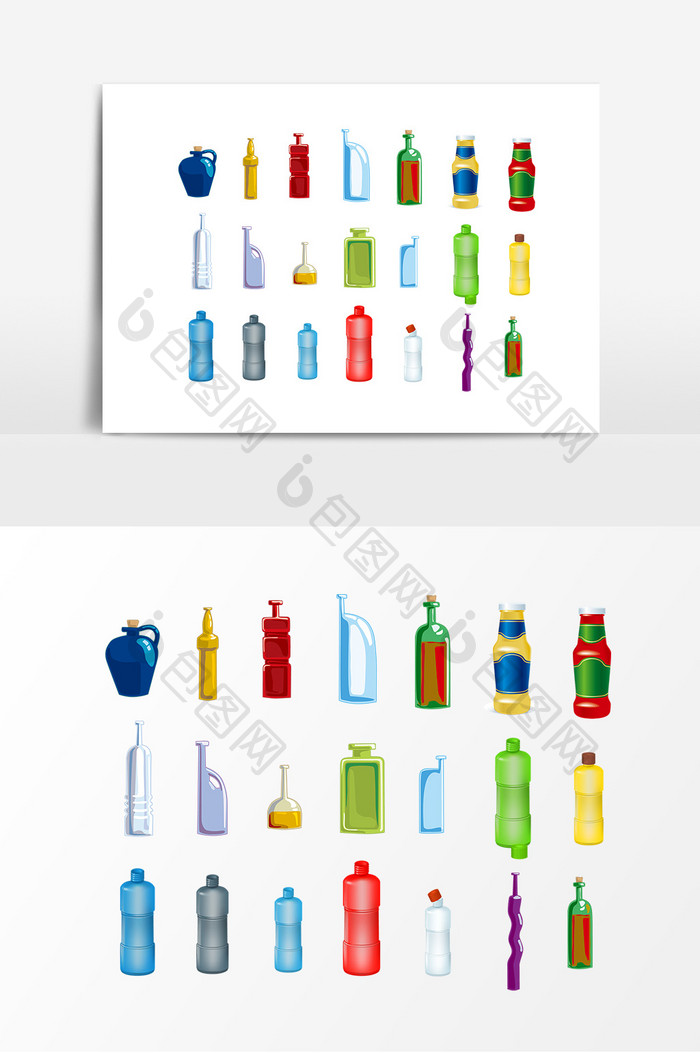 彩色瓶子水瓶设计素材