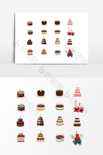 巧克力奶油生日蛋糕素材图片