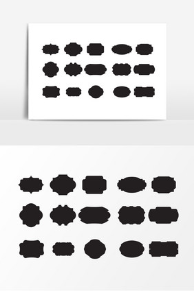 黑色边框标签装饰素材
