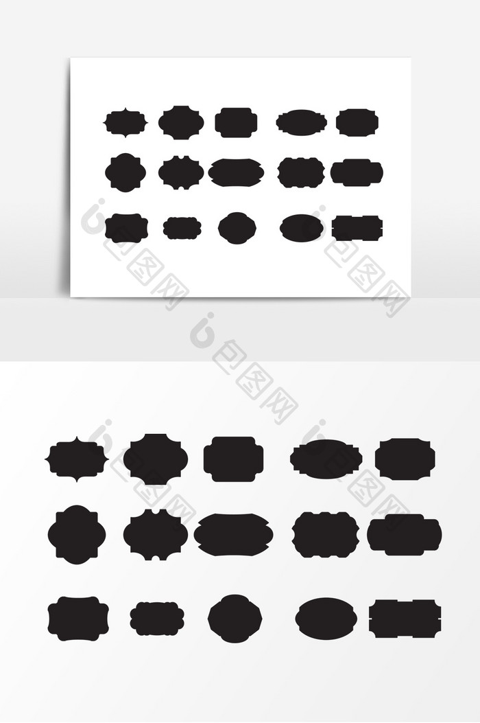 黑色边框标签装饰素材