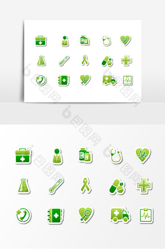 绿色医疗医院图标设计素材图片