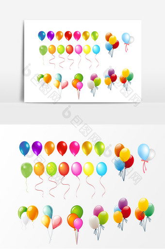 彩色漂浮气球素材图片