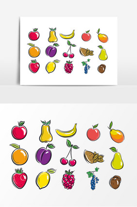 多种水果图案轮廓素材