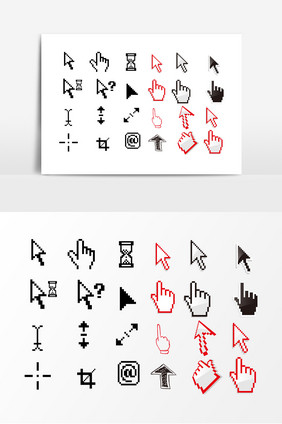 黑色红色装饰图案鼠标箭头素材