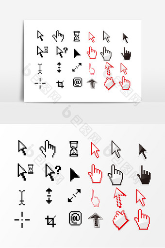 黑色红色装饰图案鼠标箭头素材图片