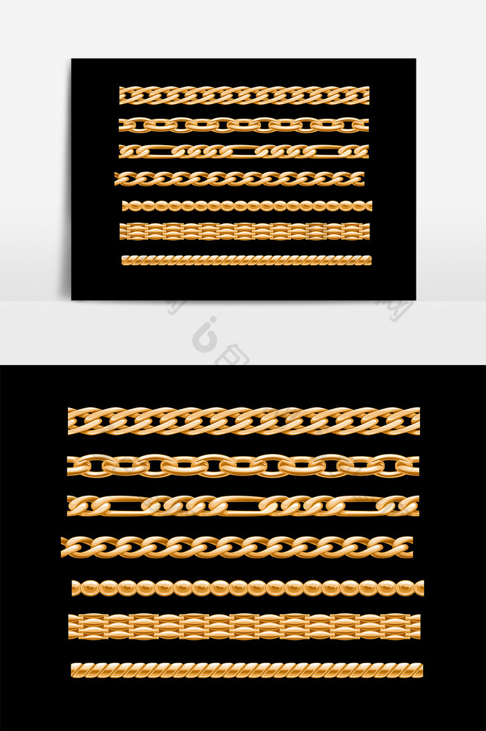 金色金属锁链素材图片