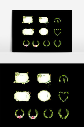 绿色植物花朵边框素材