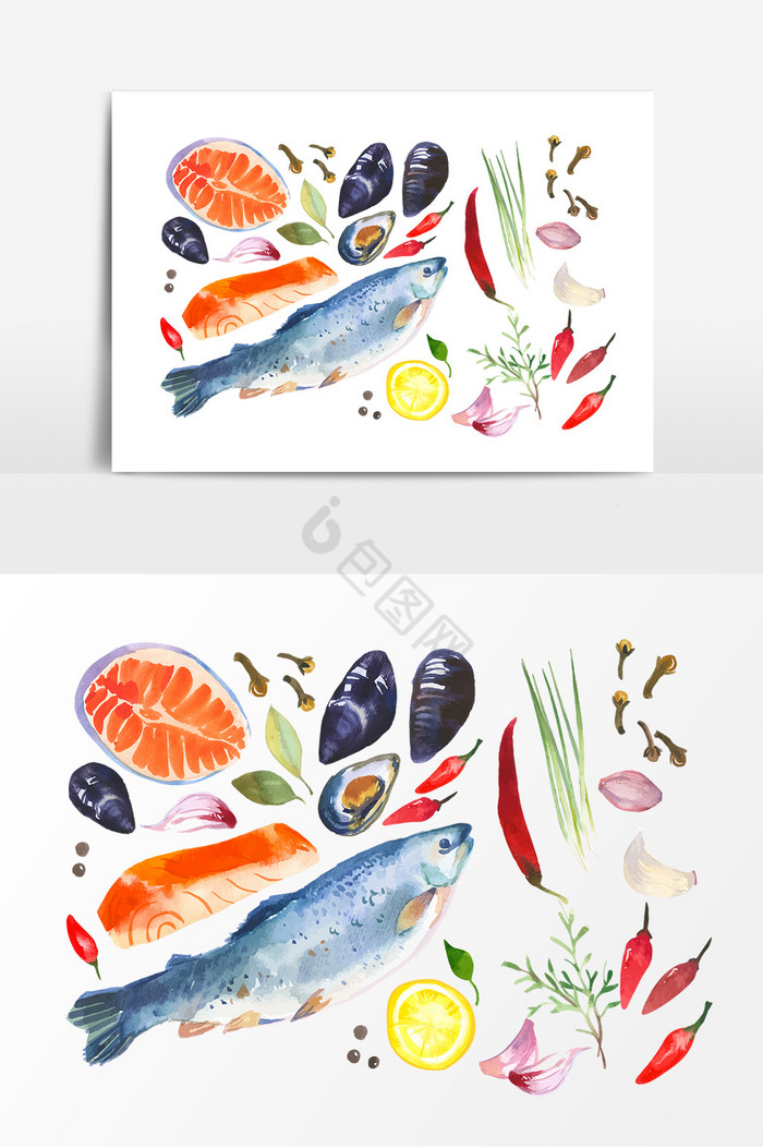 烹饪海鲜食物鱼原料图片