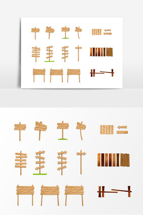 棕色木质指示牌素材