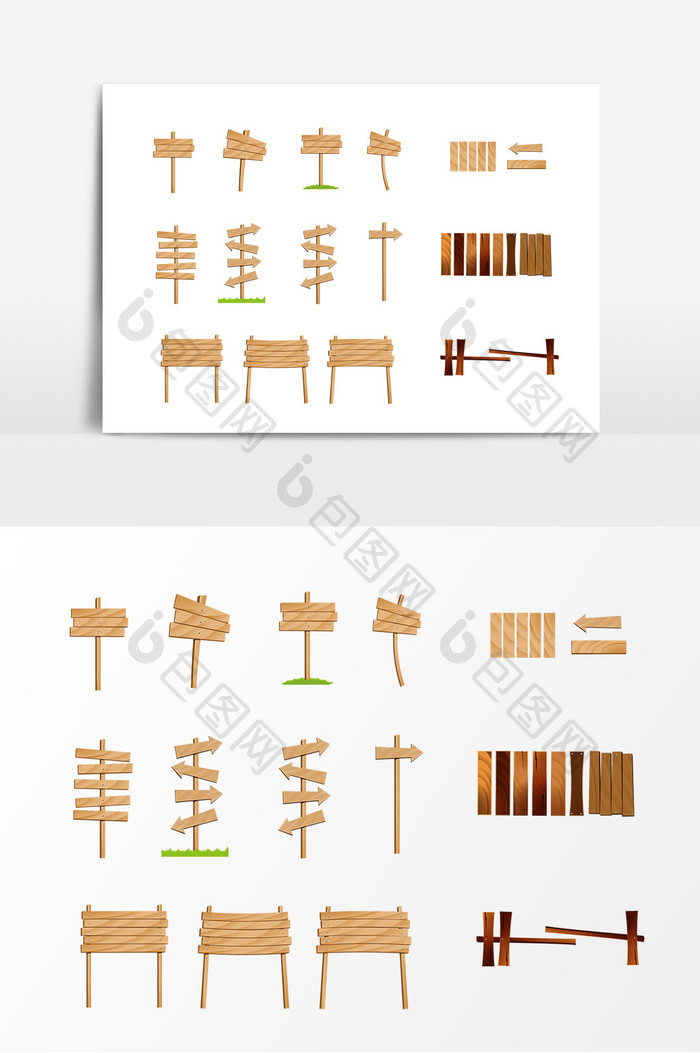 棕色木质指示牌素材