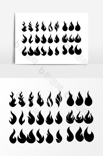 黑色火焰图案装饰素材图片